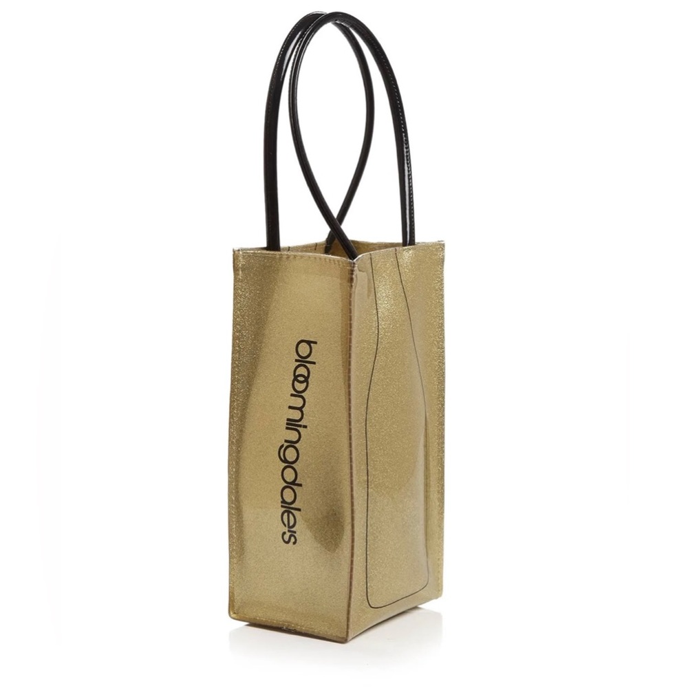 Bloomingdale’s gold wine tote